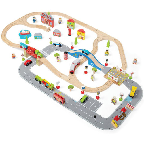 Bigjigs Rail Vláčkodráha a autodráha