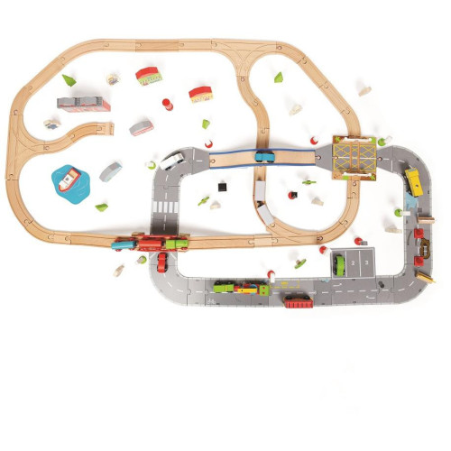 Bigjigs Rail Vláčkodráha a autodráha