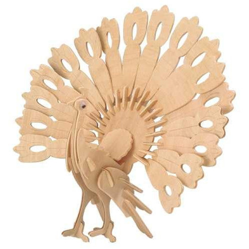 Woodcraft Dřevěné 3D puzzle páv