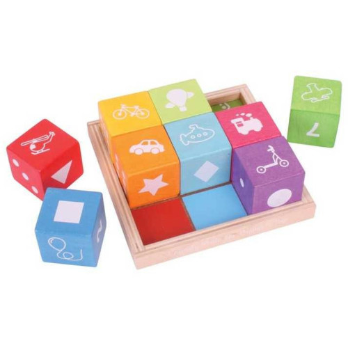 Bigjigs Baby Dřevěné kostky s obrázky