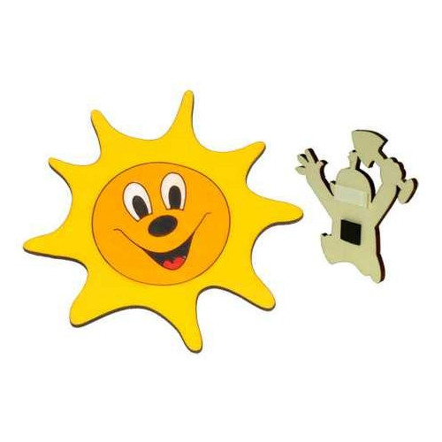 DoDo Dřevěná dekorační magnetka sluníčko