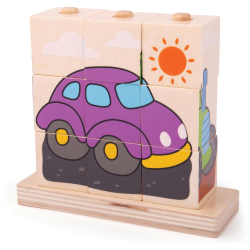 Bigjigs Baby Nasazovací kostky dopravní prostředky