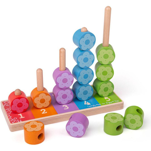 Bigjigs Baby Nasazování barevných květinek