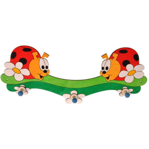 DoDo Dřevěný 3 věšáček berušky