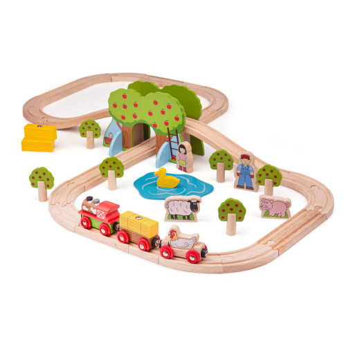 Bigjigs Rail Dřevěná vláčkodráha farma