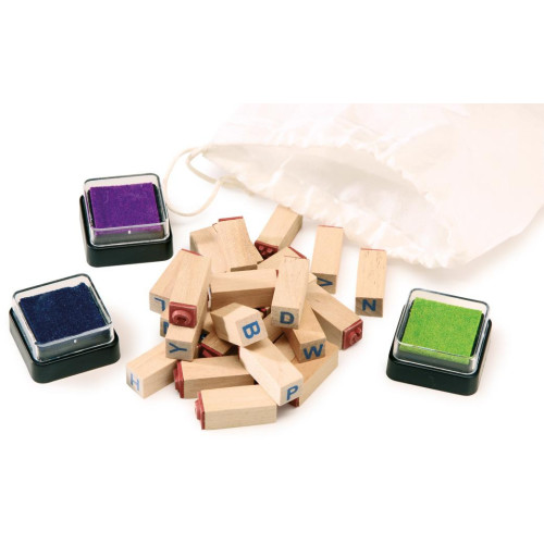 Small Foot Dřevěná dětská razítka abeceda