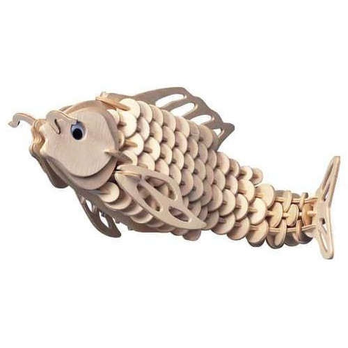 Woodcraft Dřevěné 3D puzzle kapr