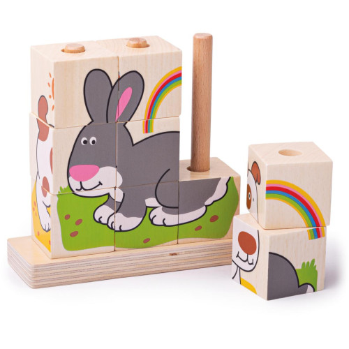 Bigjigs Baby Nasazovací kostky zvířátka