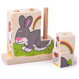 Bigjigs Baby Nasazovací kostky zvířátka