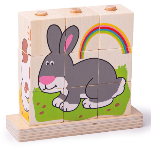 Bigjigs Baby Nasazovací kostky zvířátka