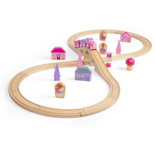 Bigjigs Rail Dřevěná vláčkodráha osmička pro princezny 35 dílů