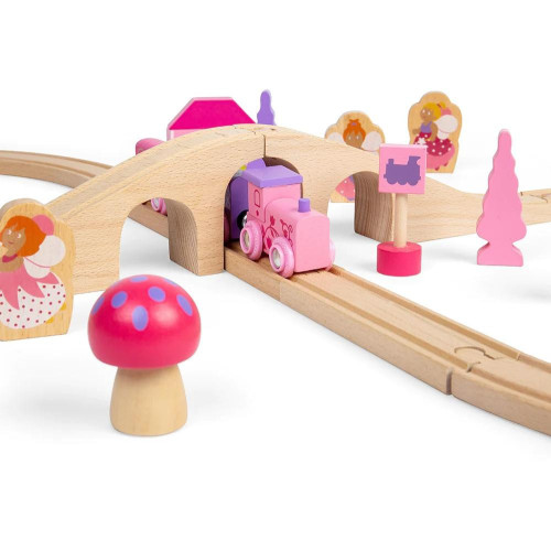 Bigjigs Rail Dřevěná vláčkodráha osmička pro princezny 35 dílů