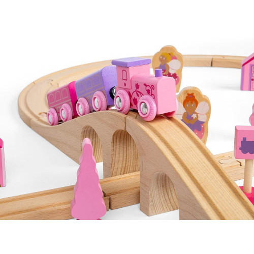 Bigjigs Rail Dřevěná vláčkodráha osmička pro princezny 35 dílů