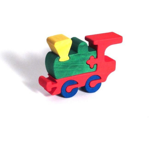 Fauna Dřevěné vkládací puzzle z masivu mašinka