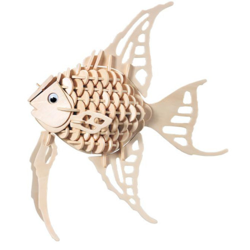 Woodcraft Dřevěné 3D puzzle zatá rybka