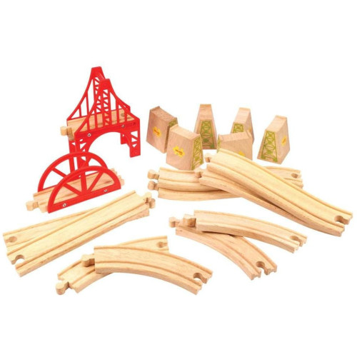Bigjigs Rail Dřevěné koleje set most 18 dílů