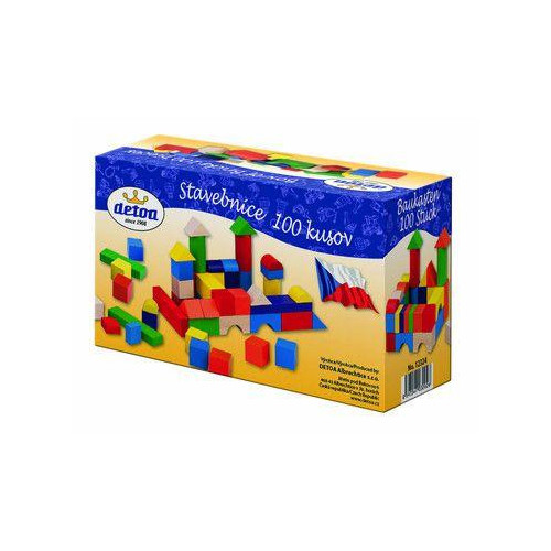 Detoa Dřevěná stavebnice kostky 100 ks