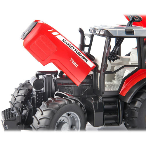 Bruder Traktor MASSEY FERGUSON se sklopným vozem červený