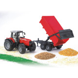 Bruder Traktor MASSEY FERGUSON se sklopným vozem červený