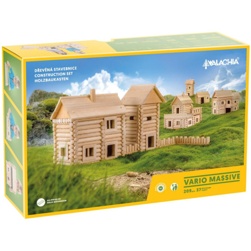 Walachia Dřevěná stavebnice Vario Massive 209 dílů