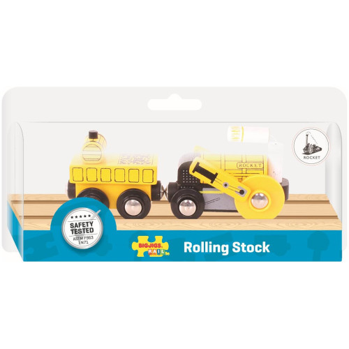 Bigjigs Rail Replika historické lokomotivy Rocket + 2 koleje