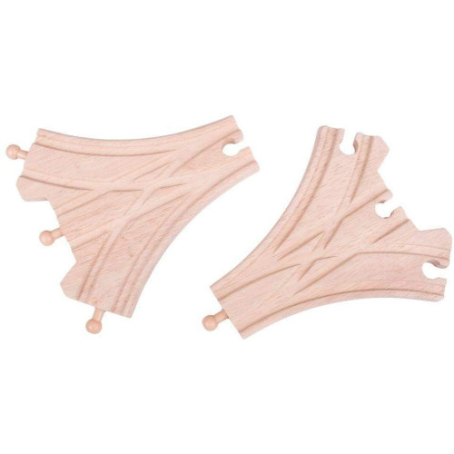 Bigjigs Rail Dřevěné koleje třícestná výhybka 2 ks