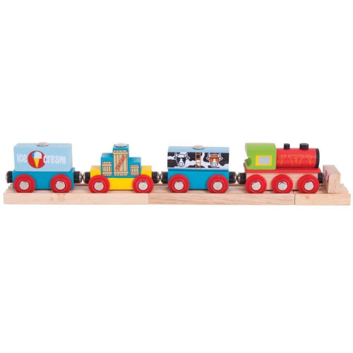Bigjigs Rail Vlak se zbožím + 3 koleje