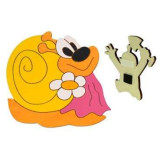 DoDo Dřevěná dekorační magnetka šneková