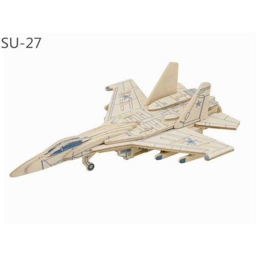 RoboTime Dřevěná skládačka ruská stíhačka SU-27