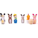 Bigjigs Toys Dřevěné kuželky farma