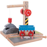 Bigjigs Rail Jeřáb se štěrkem