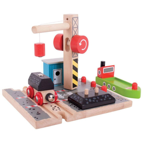Bigjigs Rail Uhelný dok s jeřábem