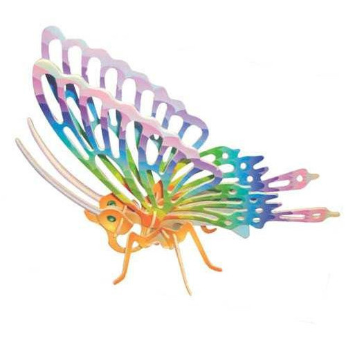 Woodcraft Dřevěné 3D puzzle Motýl barevný