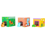 small foot Věž z kostek s dřevěnými zvířátky