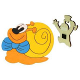 DoDo Dřevěná dekorační magnetka šnek