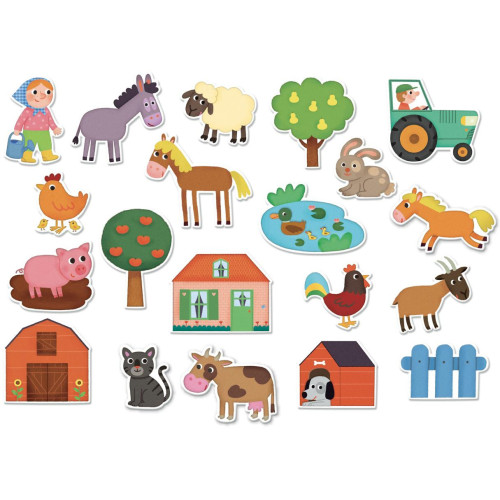 Vilac Dřevěné magnetky farma 20ks