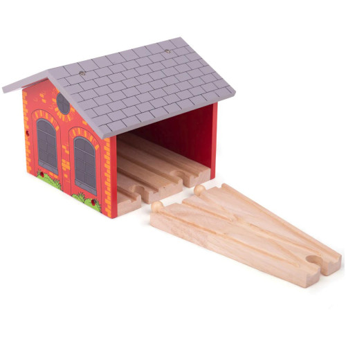 Bigjigs Rail Cihlové depo pro dva vláčky