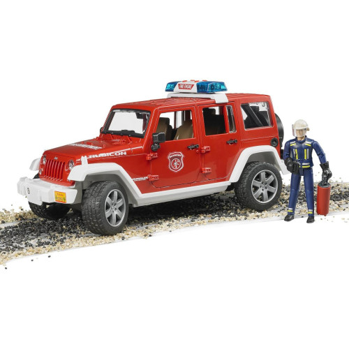 Bruder Červený požární JEEP WRANGLER s figurkou a příslušenstvím
