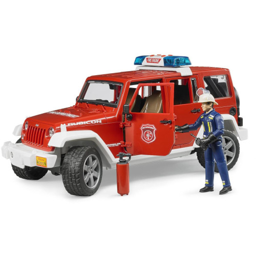 Bruder Červený požární JEEP WRANGLER s figurkou a příslušenstvím