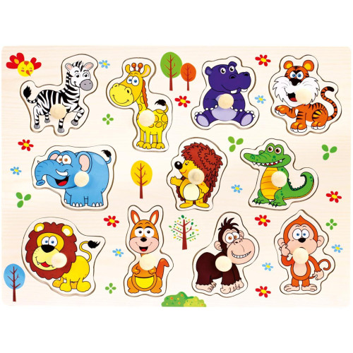 Bino Dřevěné puzzle safari 11dílků