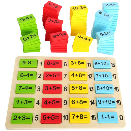 Small Foot Dřevěná barevná matematická tabulka součty