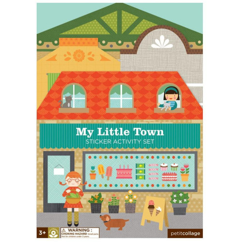 Petitcollage Znovupoužitelné samolepky se scénou Moje malé město