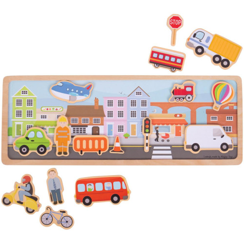 Bigjigs Toys magnetické puzzle město