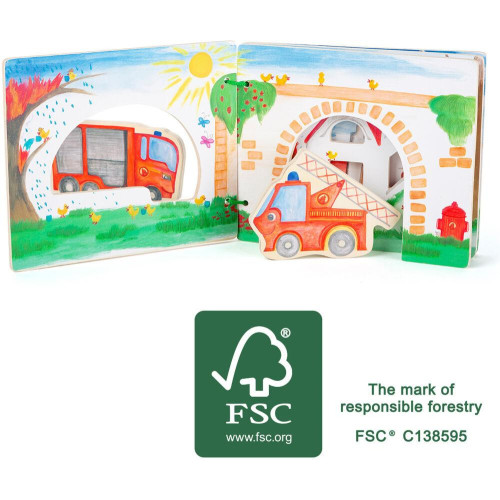 Small Foot Dřevěná knížka hasiči