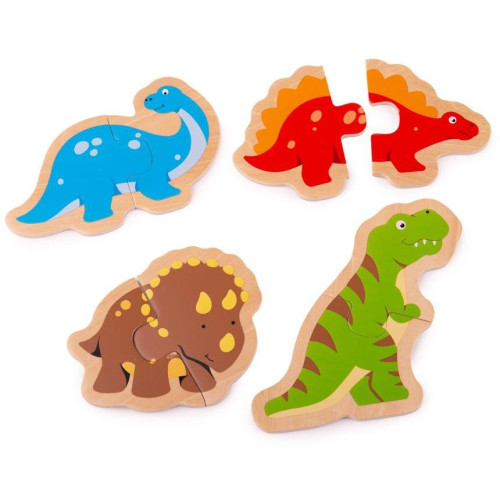 Bigjigs Toys Dřevěné puzzle dinosauři