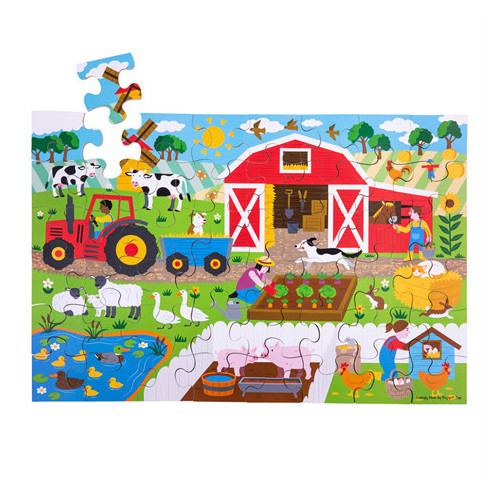 Bigjigs Toys Podlahové puzzle Farma 48dílků