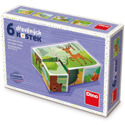 Dino Dřeevěné kostky Lesní zvířátka