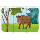 Dino Dřevěné kostky Lesní zvířátka