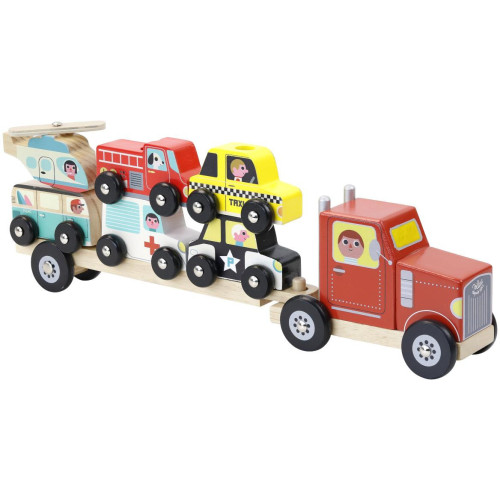 Vilac Dřevěný kamión s autíčky na nasazování