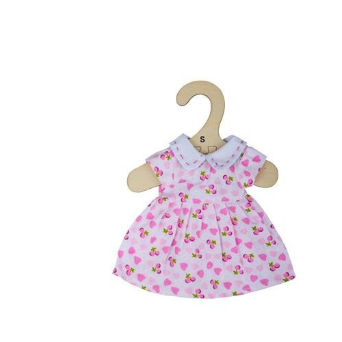 Bigjigs Toys Růžové šaty se srdíčky pro panenku 28 cm